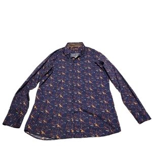 Visconti Black Mens dress shirt XLT Tall Colorful